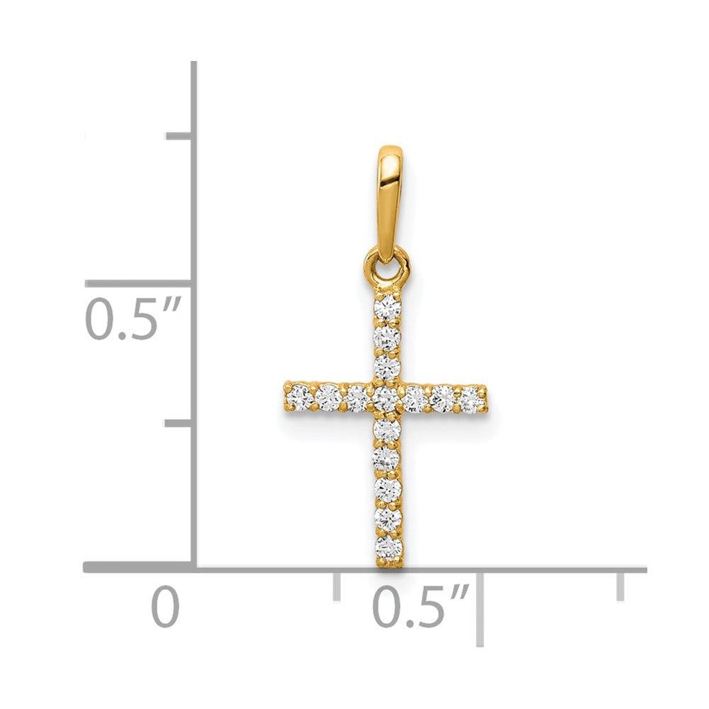 10K CZ Cross Pendant