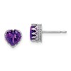 10k Tiara Collection White Gold Polished Amethyst 6mm Heart Earrings
