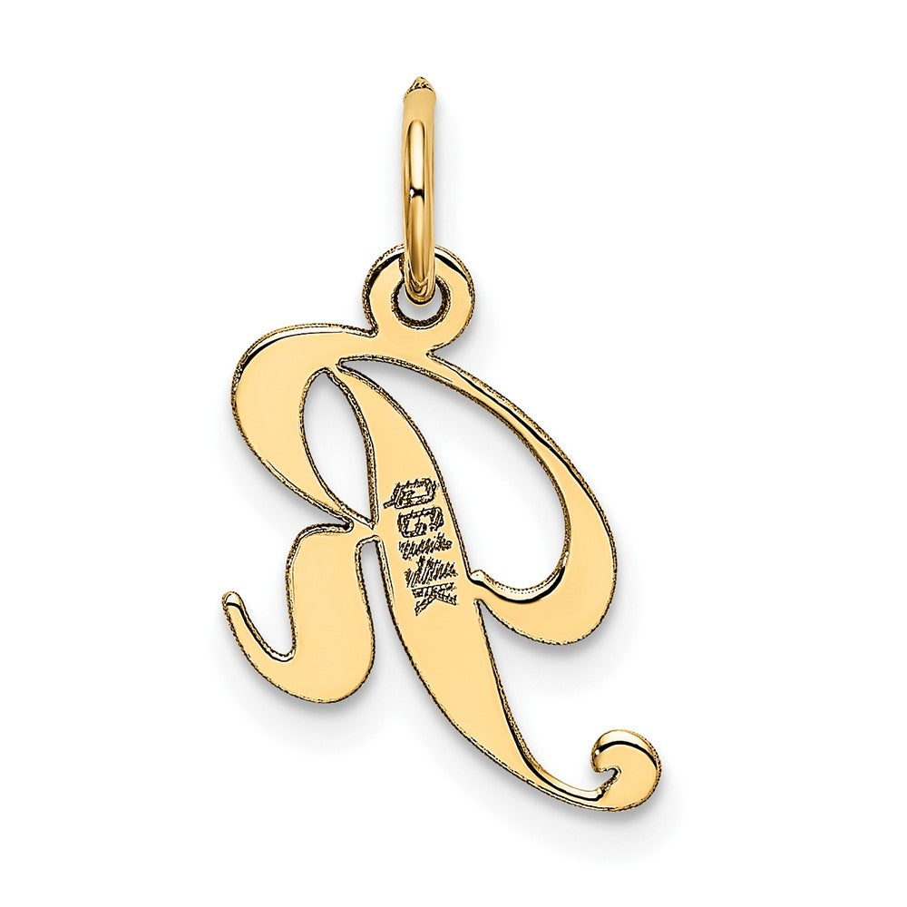 10K Medium Fancy Script Initial R Charm