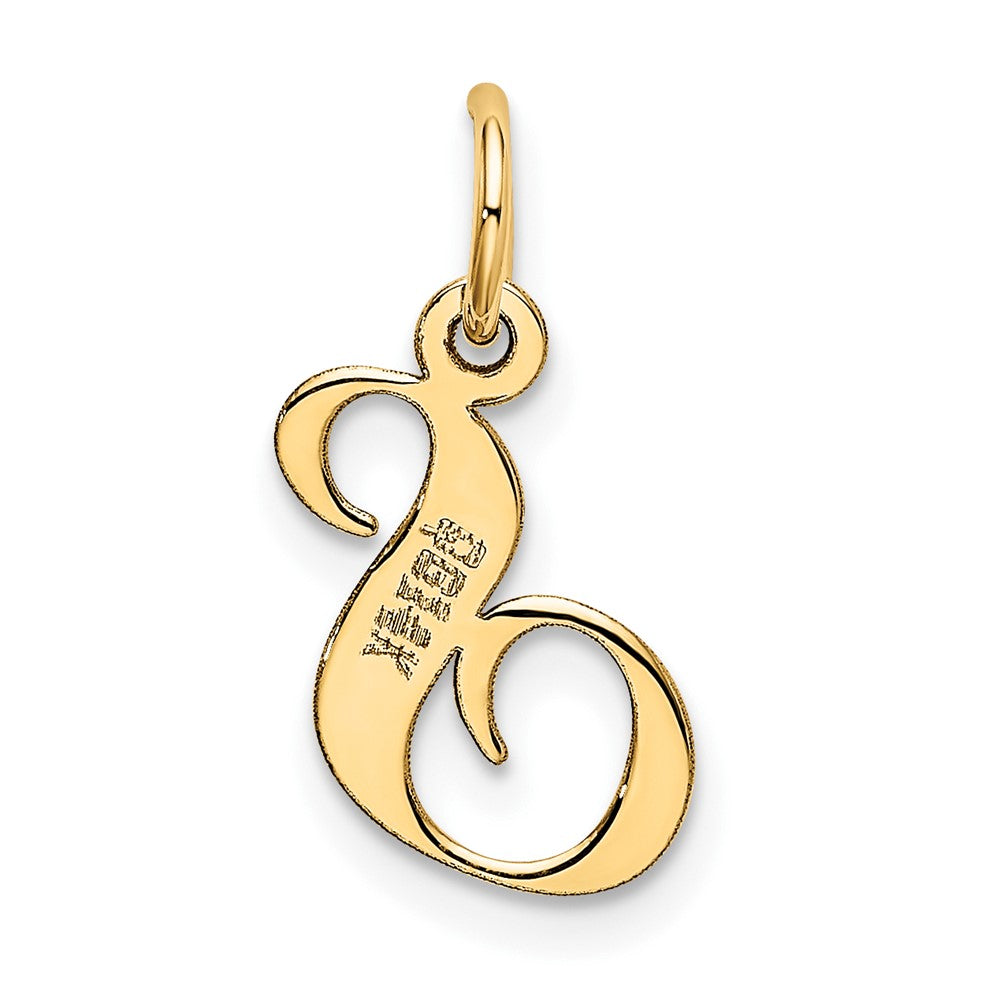 10K Medium Fancy Script Initial S Charm