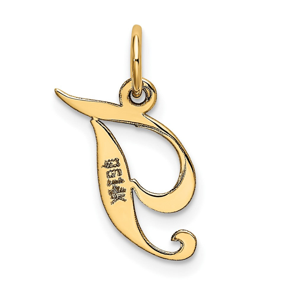 10K Medium Fancy Script Initial T Charm