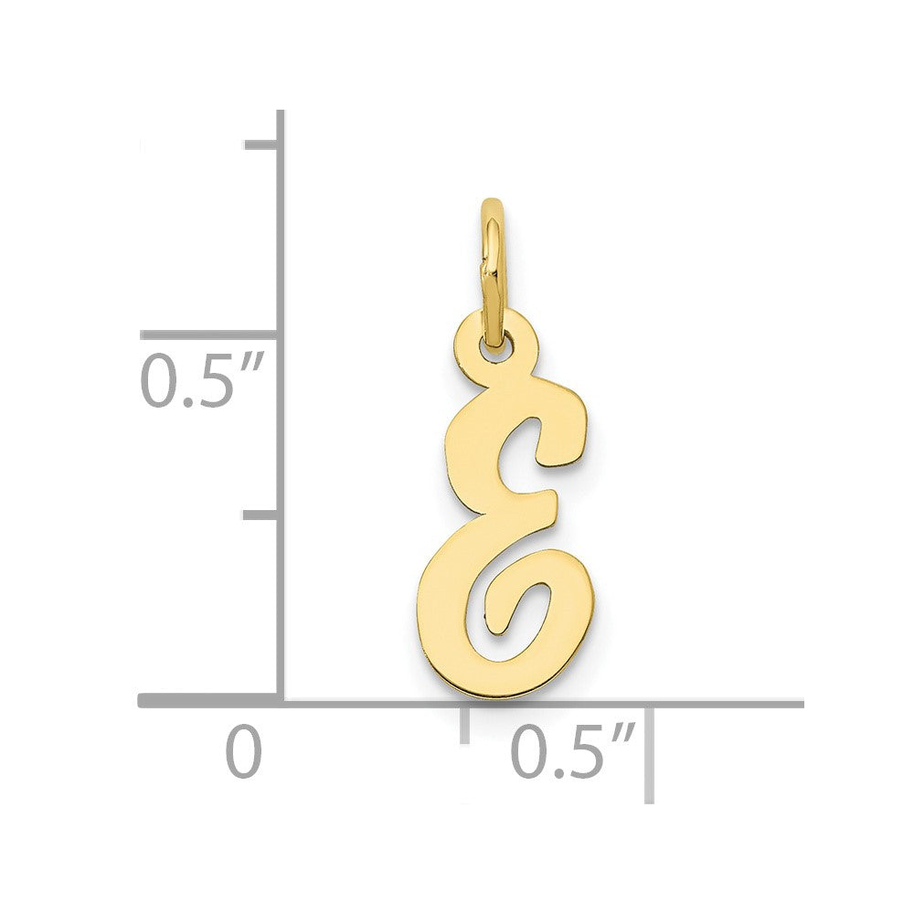 10k Small Script Initial E Charm