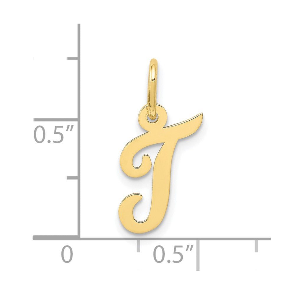 10k Small Script Initial T Charm