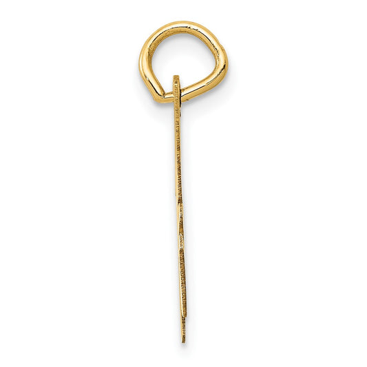 10K Medium Script Letter H Initial Charm