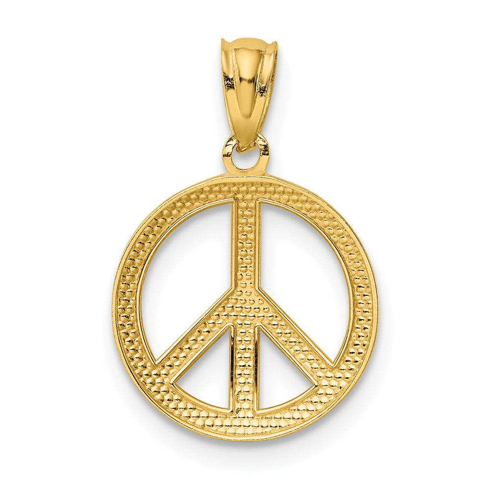 10k Polished Peace Sign Pendant