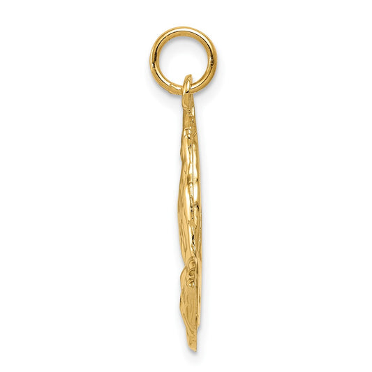 10k Large Polished Praying Hands Pendant