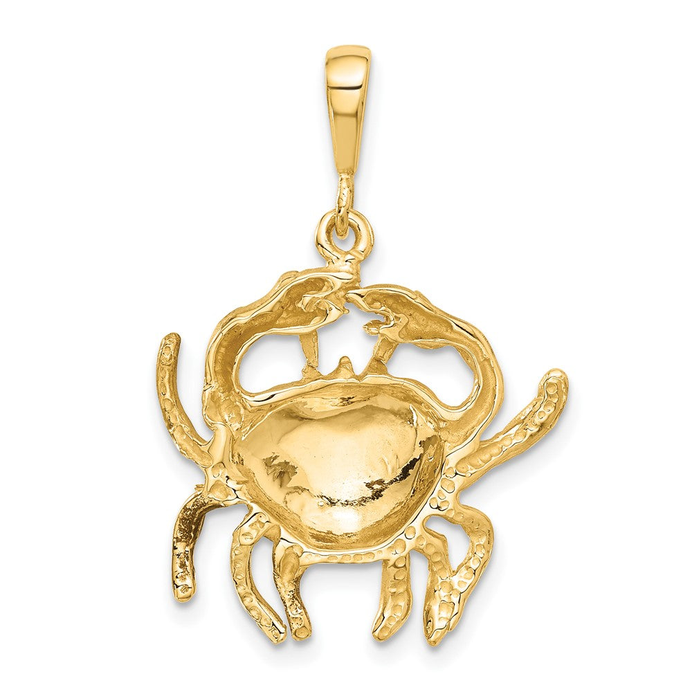 10k Large Satin Diamond-cut Cancer Zodiac Charm
