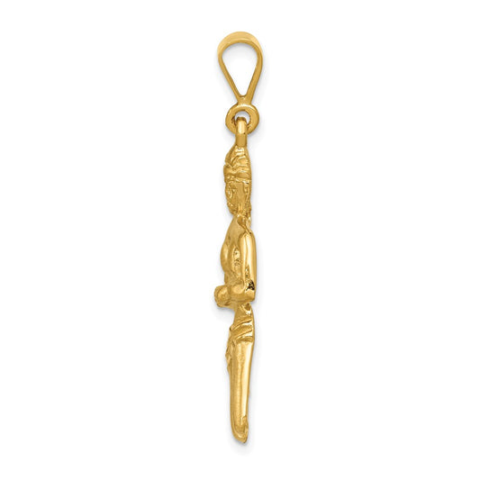 10k Large Satin Diamond-cut Virgo Zodiac Charm
