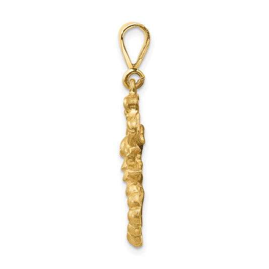 10k Large Satin Diamond-cut Scorpio Zodiac Charm
