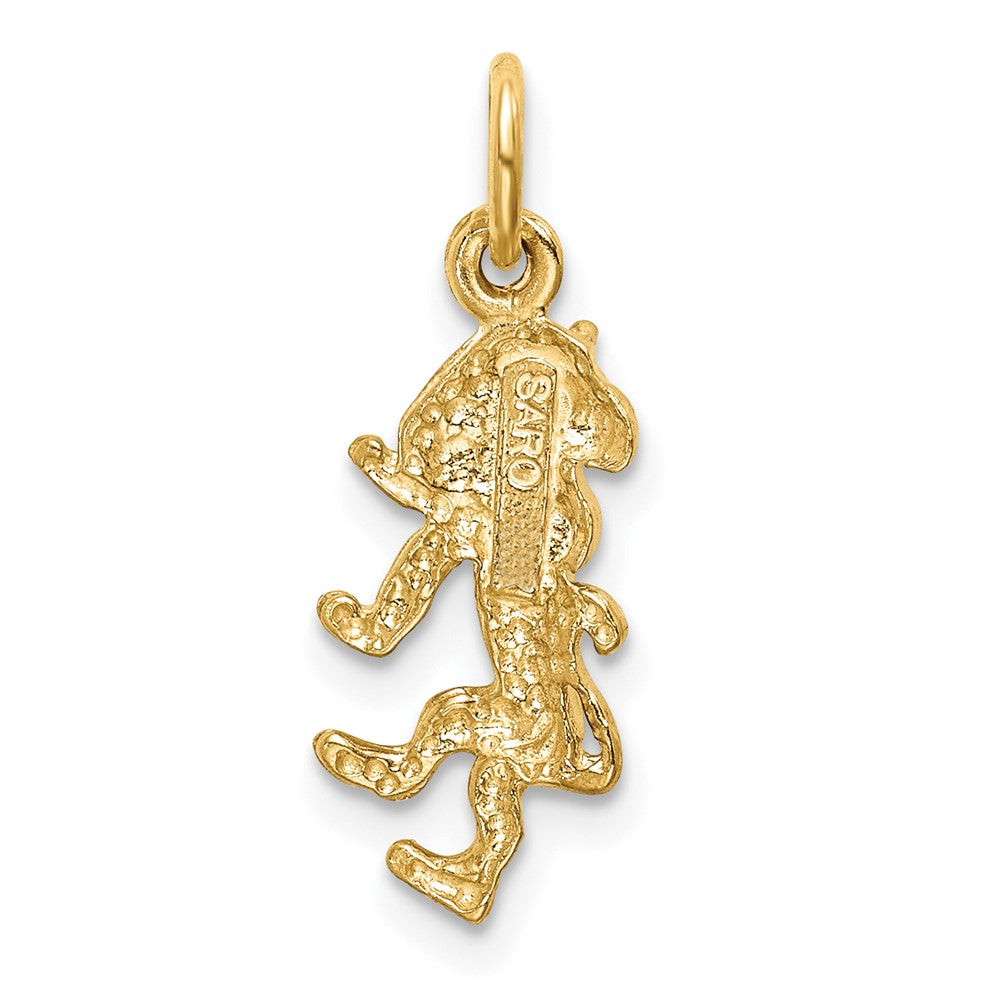 10k Small Satin Diamond-cut Leo Zodiac Charm