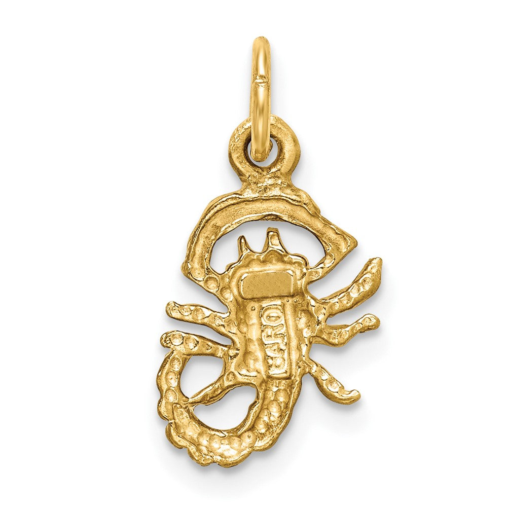 10k Small Satin Diamond-cut Scorpio Zodiac Charm