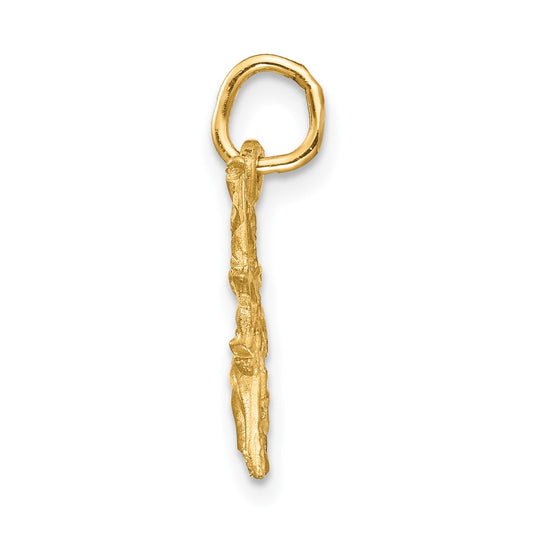 10k Small Satin Diamond-cut Sagittarius Zodiac Charm