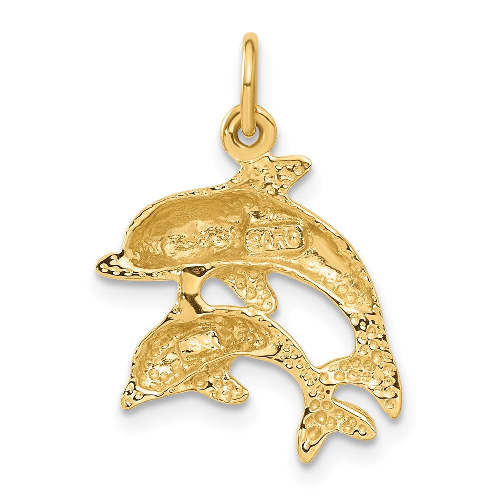 10k Two Dolphins Charm