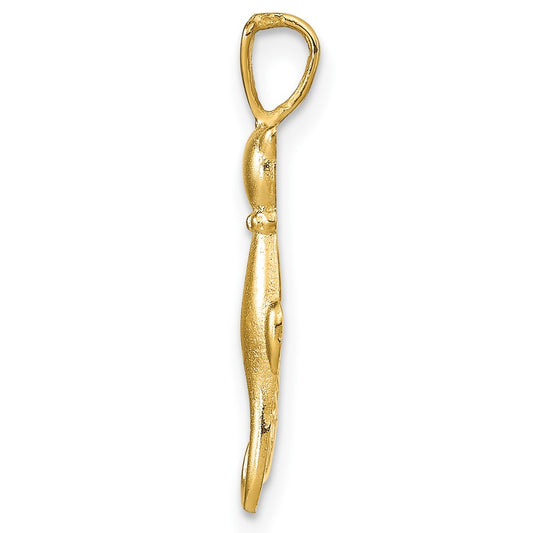 10k Satin and Polished Cats Pendant