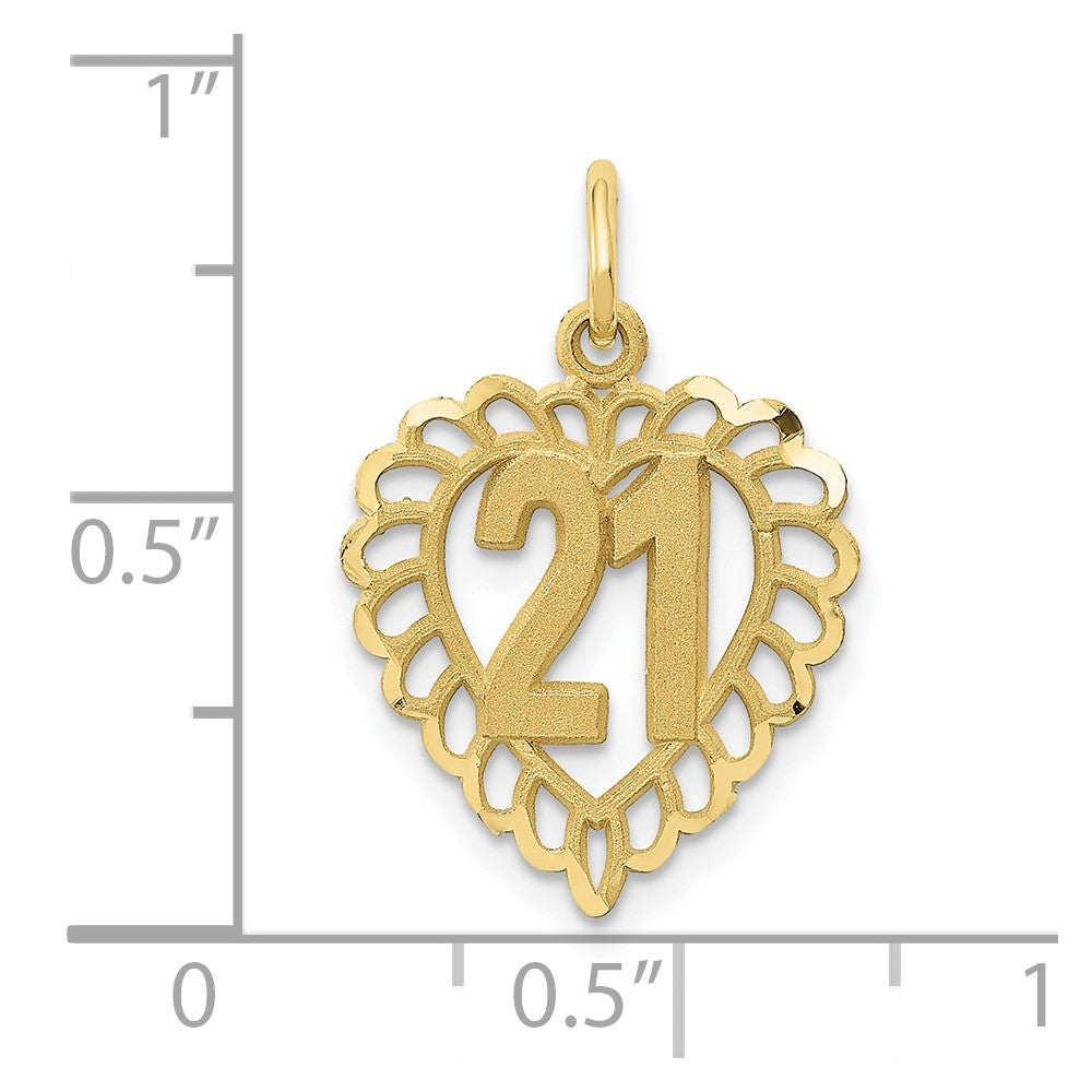 10k 21 in Heart Charm