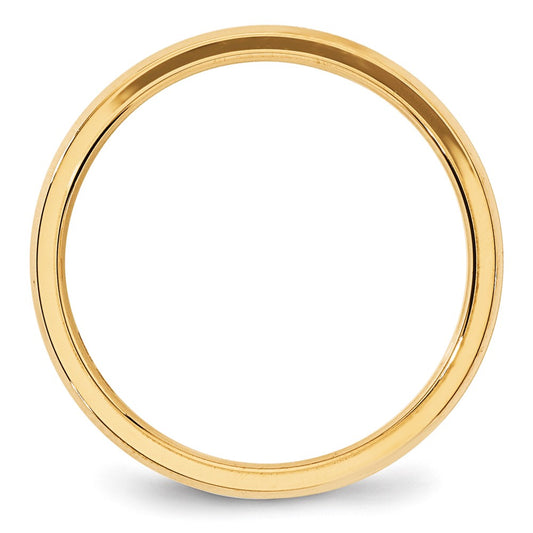 10k Yellow Gold 4mm Beveled Edge Comfort Fit Wedding Band Size 8