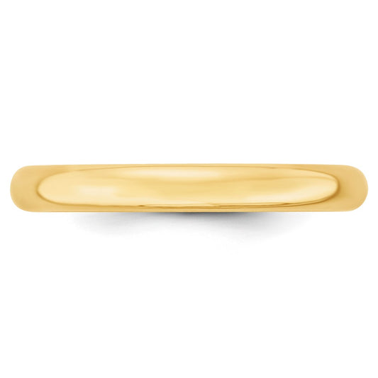 10k Yellow Gold 3mm Lightweight Comfort Fit Wedding Band Size 10