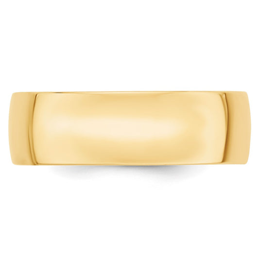 10k Yellow Gold 7mm Lightweight Comfort Fit Wedding Band Size 11