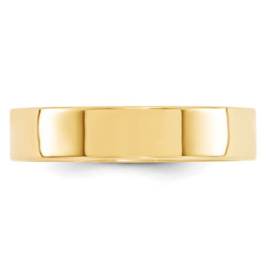 10k Yellow Gold 5mm Standard Weight Flat Comfort Fit Wedding Band Size 11.5