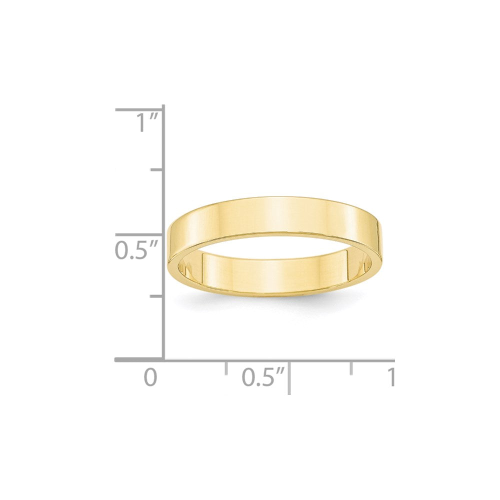 10k Yellow Gold 4mm Lightweight Flat Wedding Band Size 10