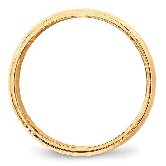 10k Yellow Gold 8mm Milgrain Half Round Wedding Band Size 5.5