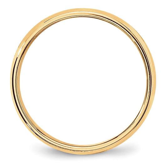 10k Yellow Gold 6mm Lightweight Milgrain Half Round Wedding Band Size 9.5