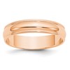10k Rose Gold 5mm Lightweight Milgrain Half Round Wedding Band Size 11