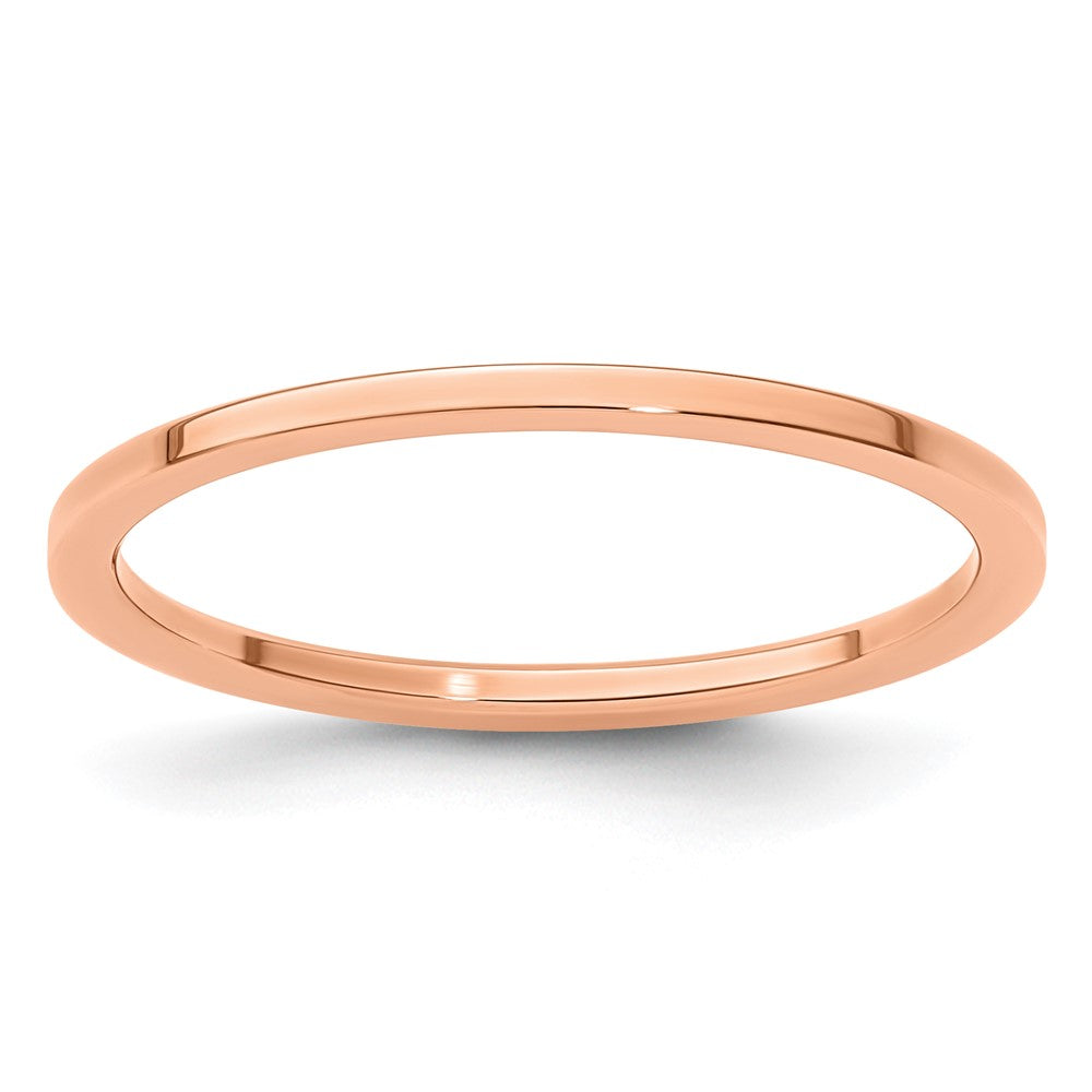10K Rose Gold 1.2mm Flat Polished Stackable Band Size 9.5