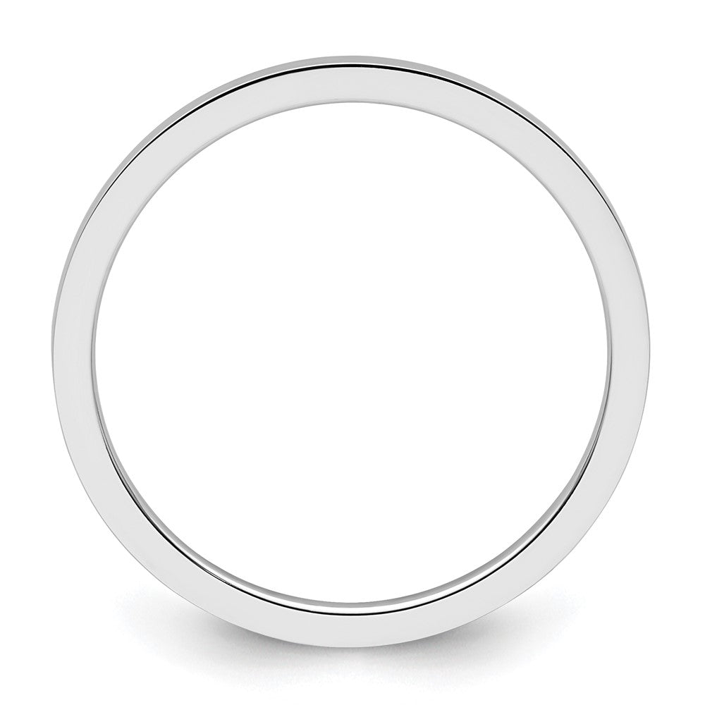 10K White Gold 1.2mm Flat Polished Stackable Band Size 8