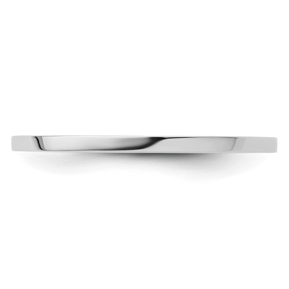 10K White Gold 1.2mm Flat Polished Stackable Band Size 8