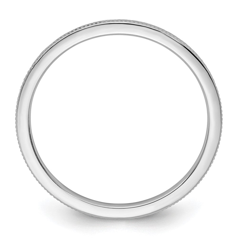 10K White Gold 1.2mm Milgrain Stackable Band Size 8.5