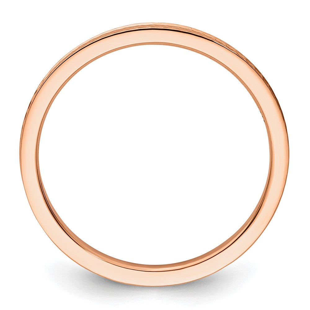 10K Rose Gold 1.2mm Criss-Cross Pattern Stackable Band Size 5.5