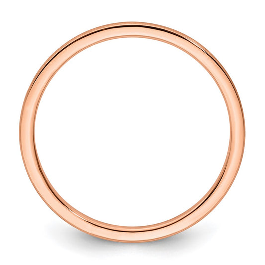 10K Rose Gold 1.2mm Half Round Satin Stackable Band Size 9.5