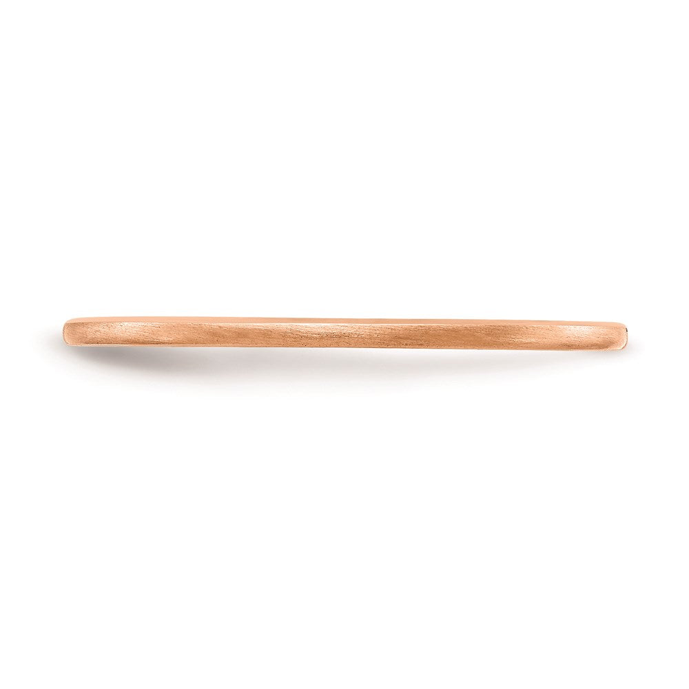 10K Rose Gold 1.2mm Half Round Satin Stackable Band Size 8