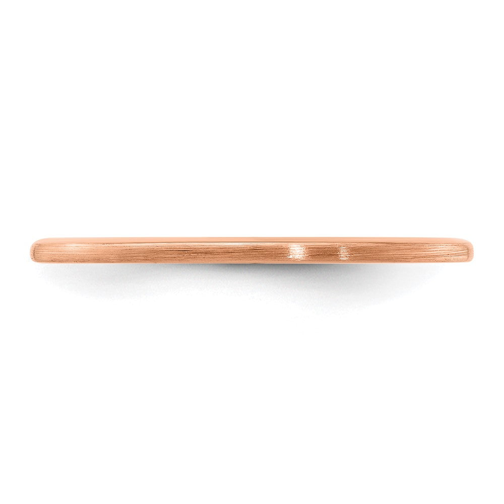 10K Rose Gold 1.2mm Half Round Satin Stackable Band Size 8