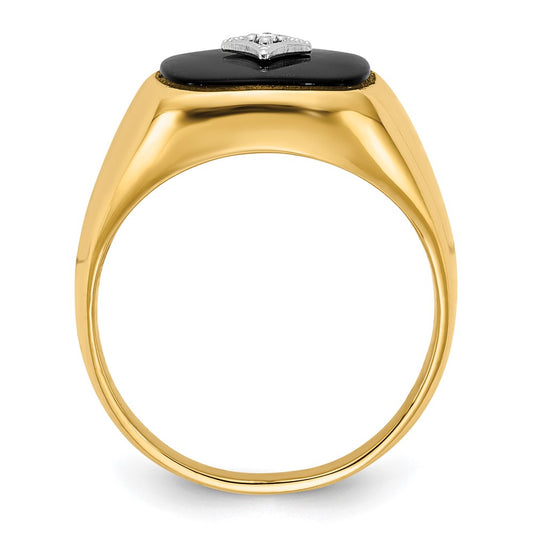 IB Goodman 10k Mens AA Diamond and Onyx Ring