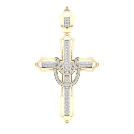 10K 0.55ct Diamond Cross Pendant