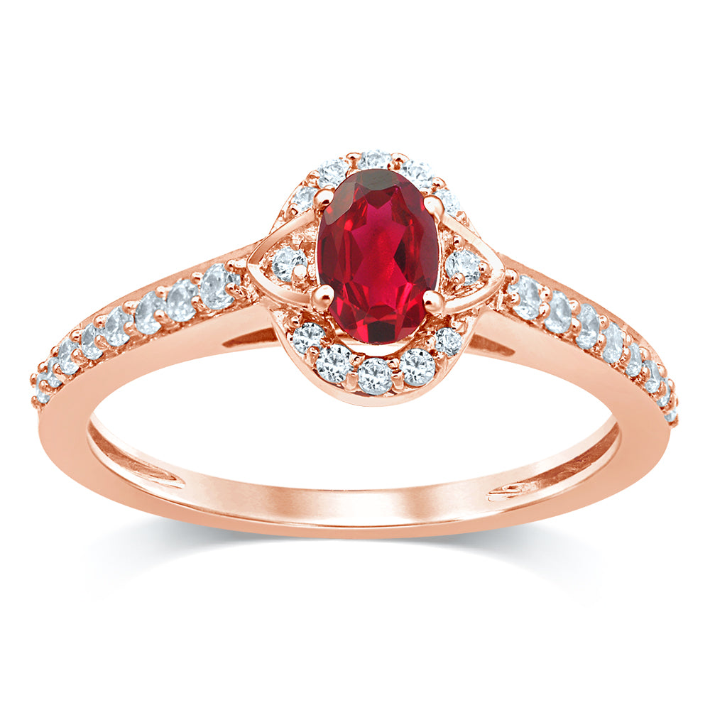 14K 0.25CT Diamond Ruby Ring
