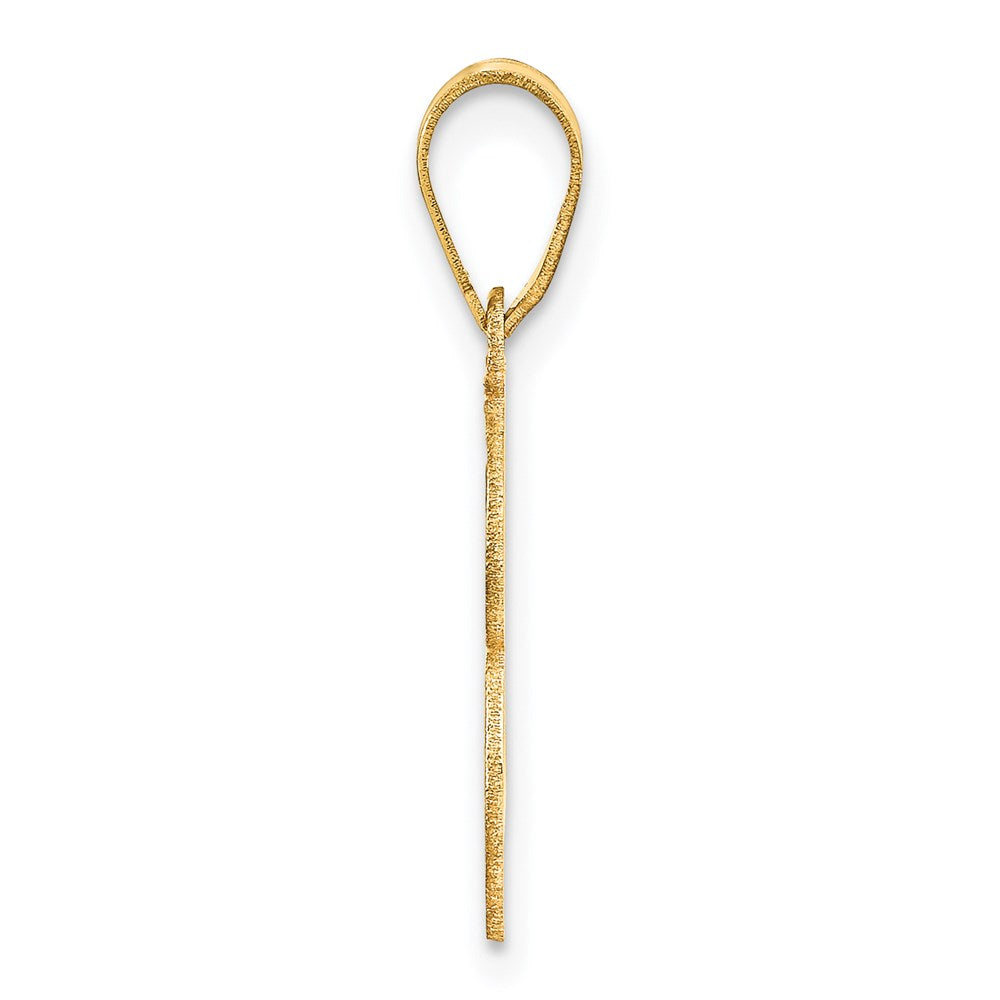 14k Polished Etched Number 3 Pendant