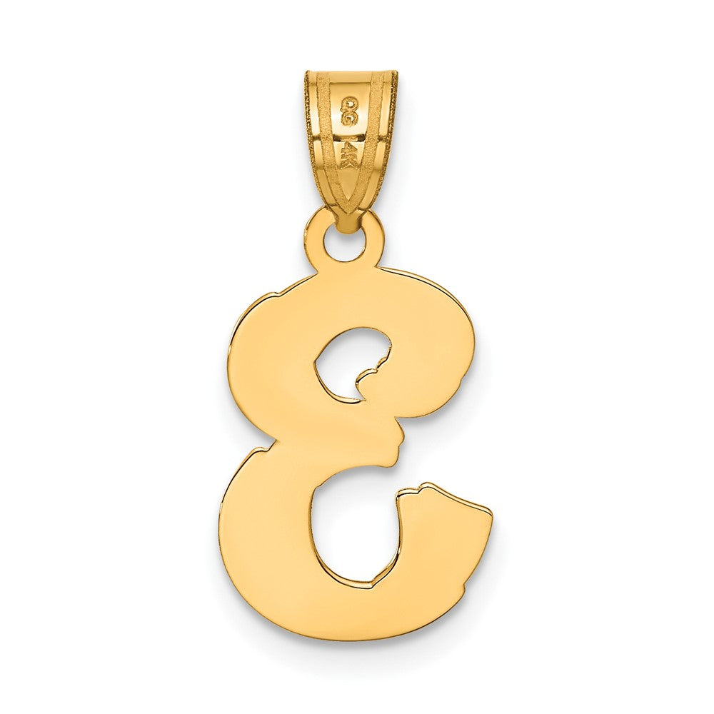 14k Polished Etched Number 3 Pendant
