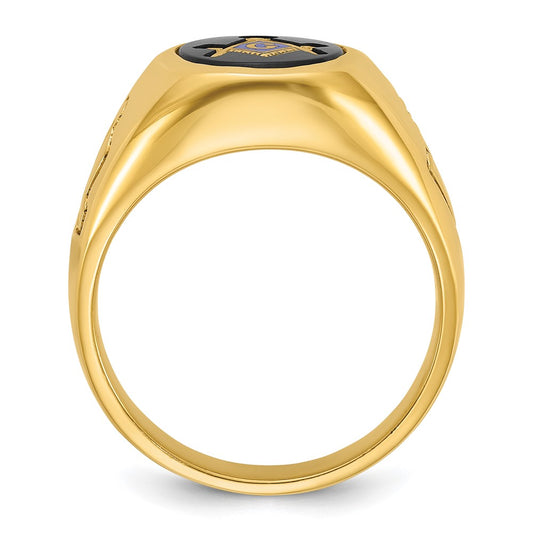 IBGoodman 10k Men's Polished and Grooved Blue Lodge Master Masonic Ring Mounting