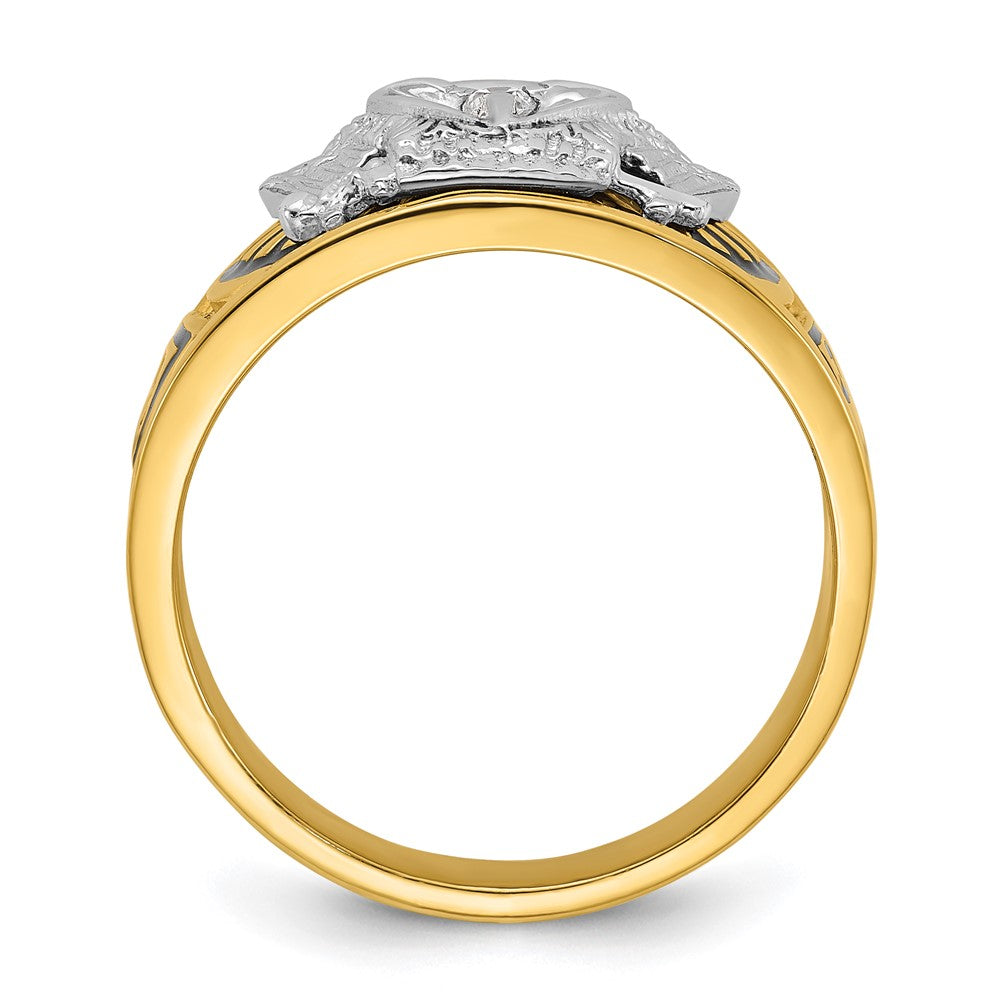IBGoodman 10k Two-tone Men's Polished and Textured 32nd Degree Scottish Rite Masonic Ring Mounting