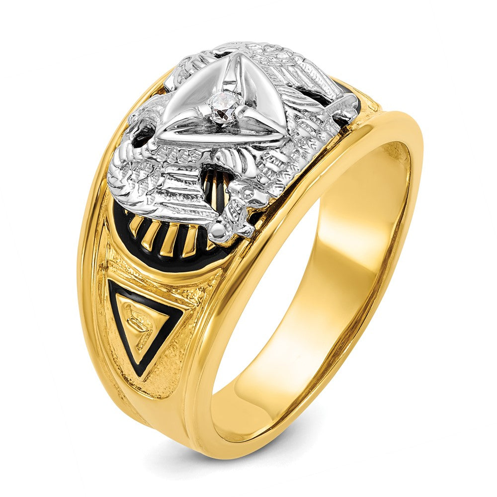 IBGoodman 10k Two-tone Men's Polished and Textured 32nd Degree Scottish Rite Masonic Ring Mounting