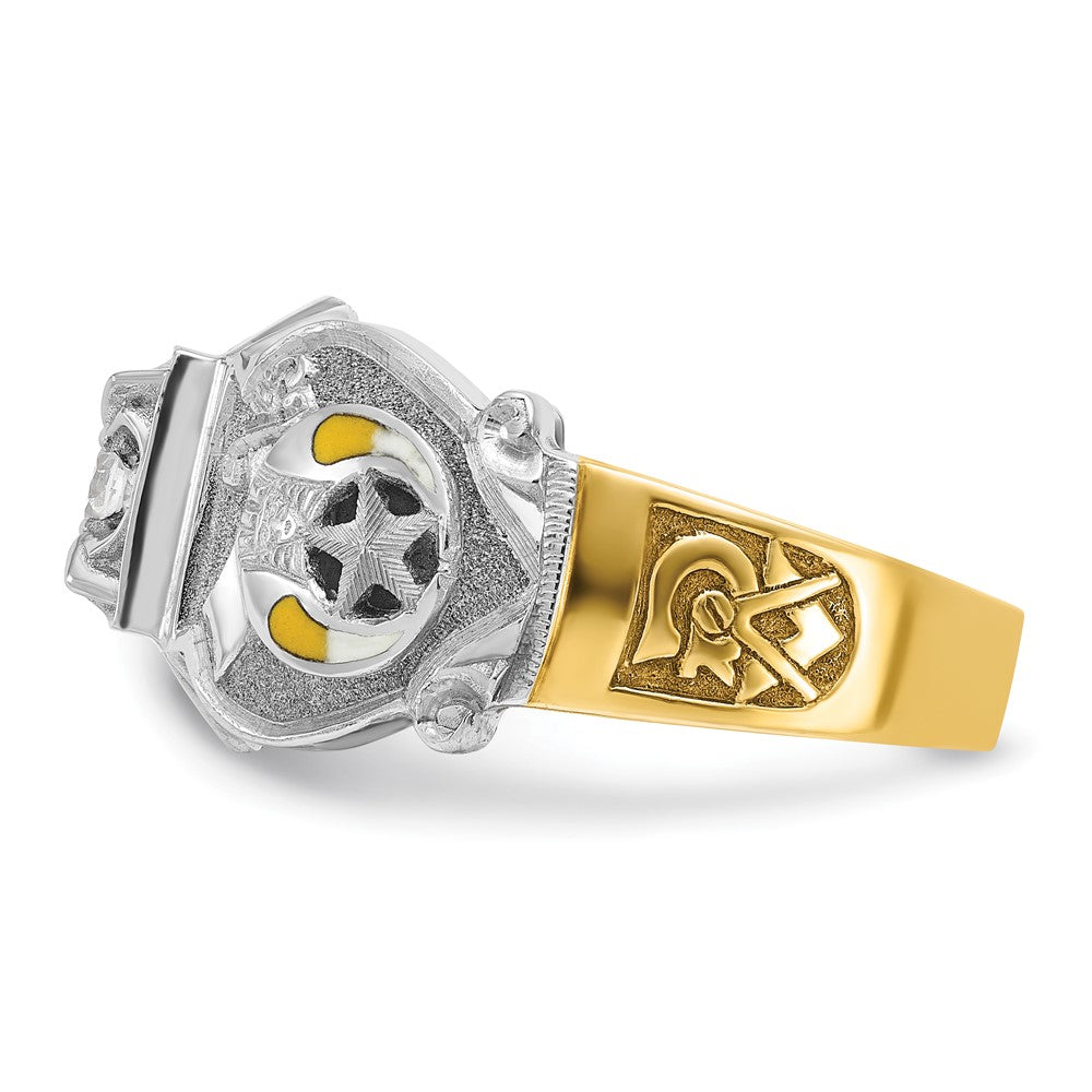 IBGoodman 10k Two-tone Men's Polished and Textured Double Eagle Masonic Shriner's Ring Mounting