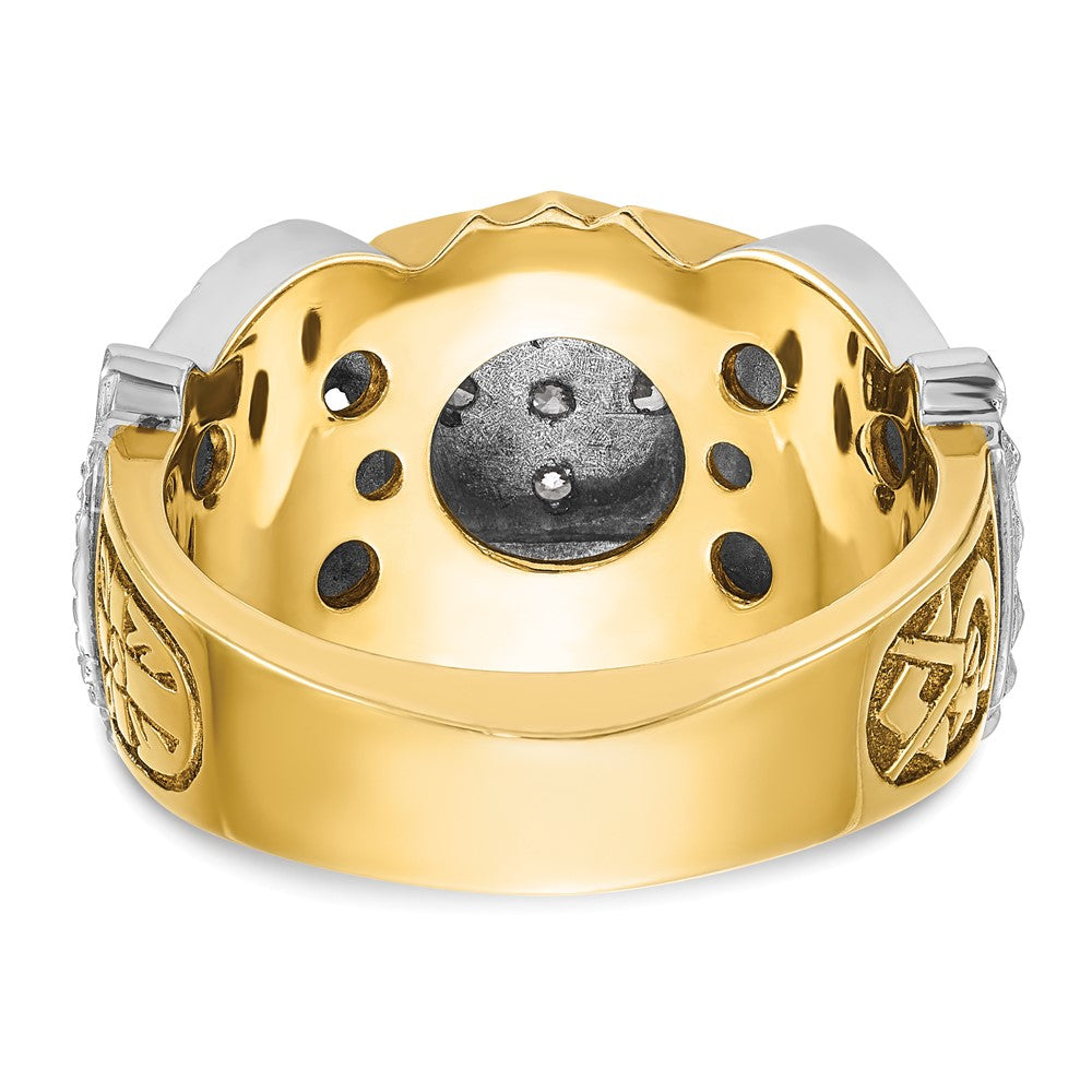 IBGoodman 10k Two-tone Men's Polished and Textured Double Eagle Masonic Shriner's Ring Mounting