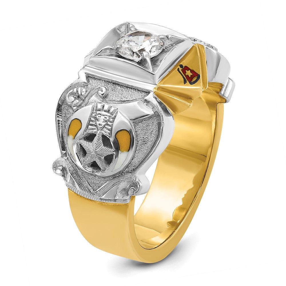 IBGoodman 10k Two-tone Men's Polished and Textured Knights Templar Masonic Shriner's Ring Mounting