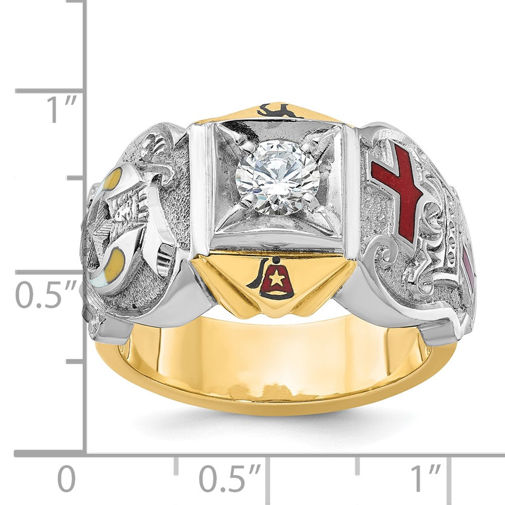 IBGoodman 10k Two-tone Men's Polished and Textured Knights Templar Masonic Shriner's Ring Mounting