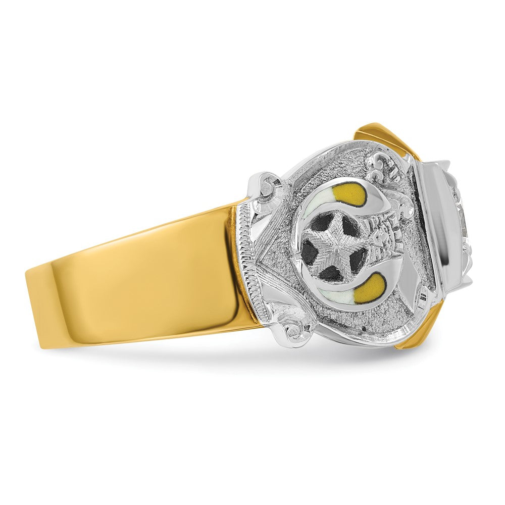 IBGoodman 10k Two-tone Men's Polished and Textured Knights Templar Masonic Shriner's Ring Mounting