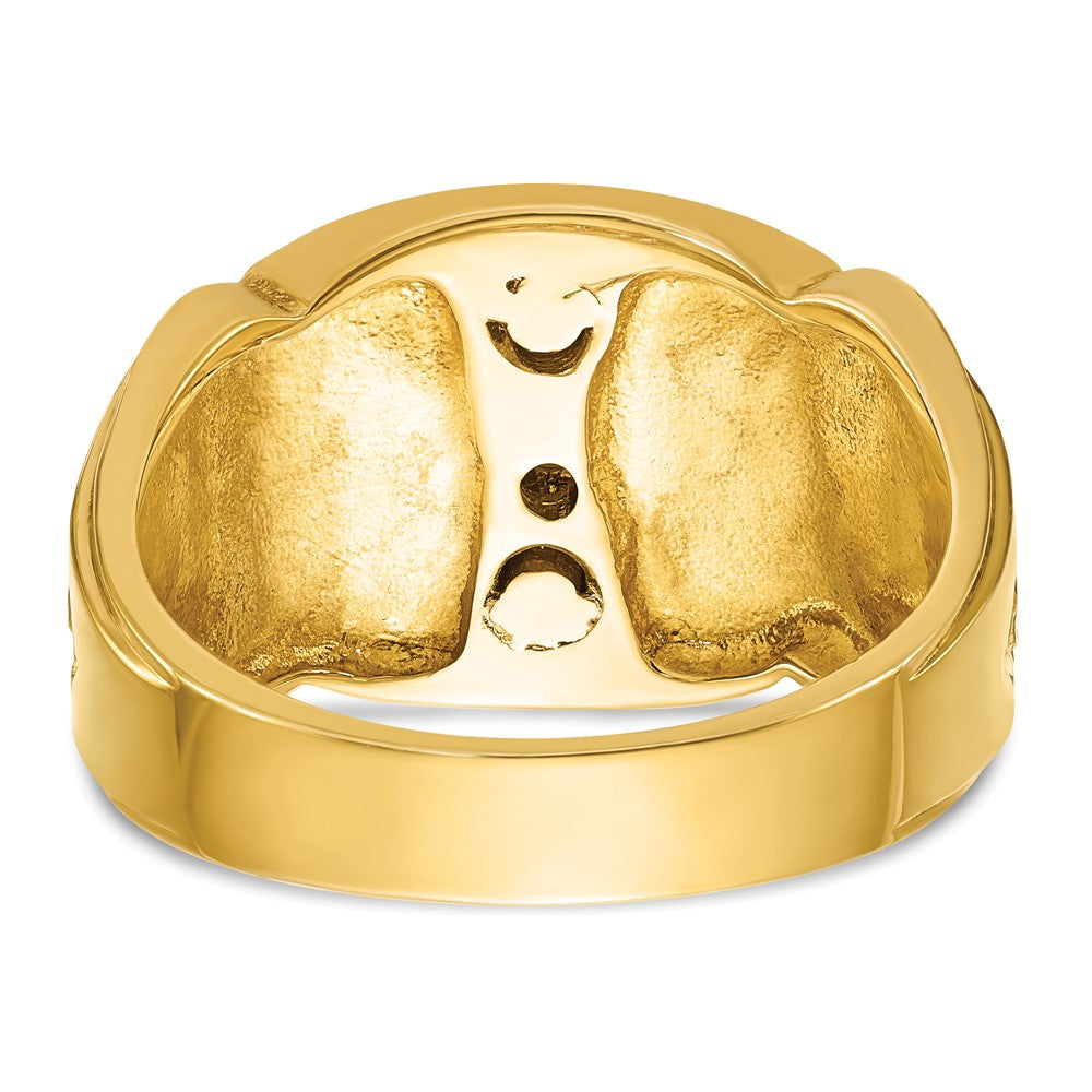IBGoodman 10k Two-tone Men's Polished and Textured Blue Lodge Master Masonic Ring Mounting
