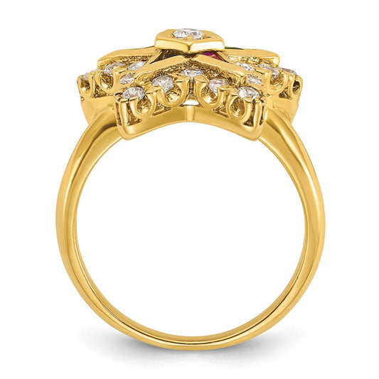 IBGoodman 10k Women's Polished Eastern Star Masonic Ring Mounting